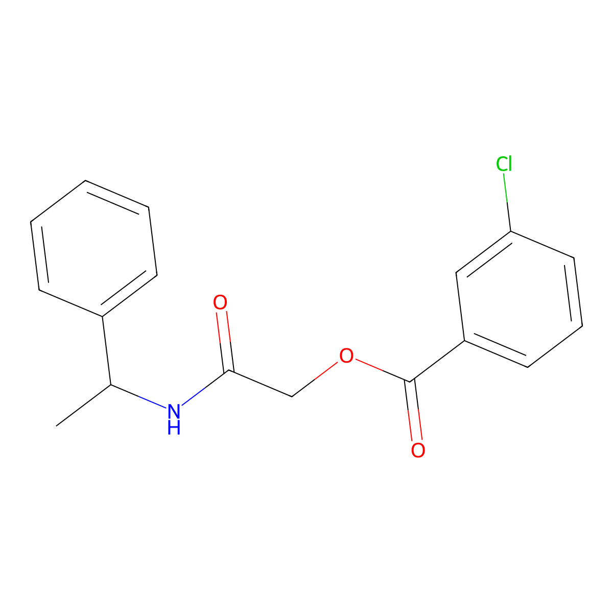 [(1-Phenylethyl)carbamoyl]methyl 3-chlorobenzoate molecular structure, CAS 730255-63-7