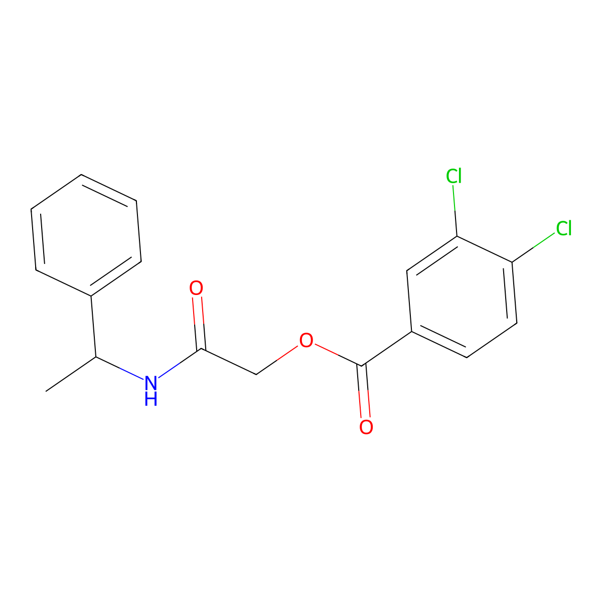 [(1-Phenylethyl)carbamoyl]methyl 3,4-dichlorobenzoate molecular structure, CAS 730256-24-3