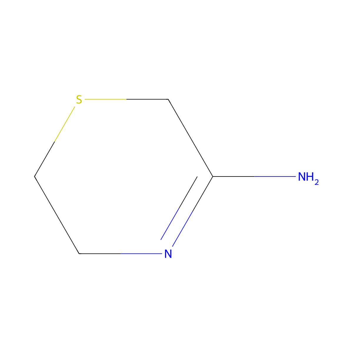 5,6-dihydro-2H-1,4-thiazin-3-amine molecular structure, CAS 73028-67-8