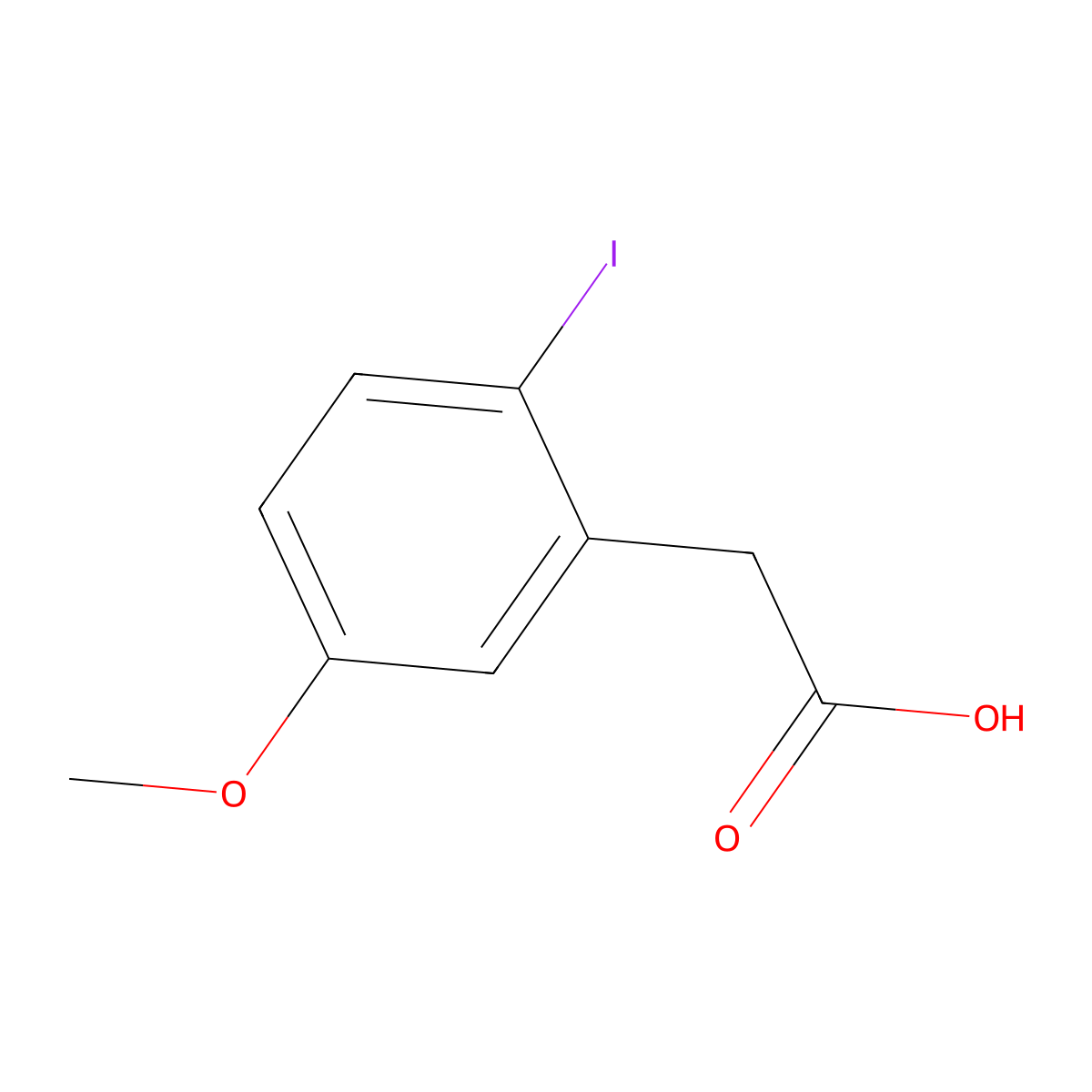 2-(2-Iodo-5-methoxyphenyl)acetic acid molecular structure, CAS 73029-52-4