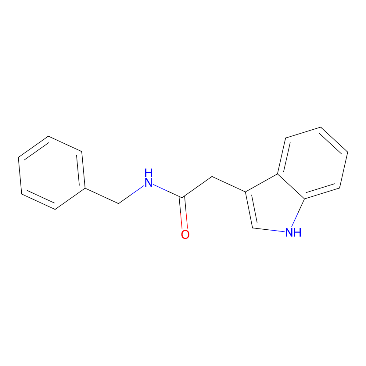 N-Benzyl-2-(1H-indol-3-YL)-acetamide molecular structure, CAS 73031-14-8