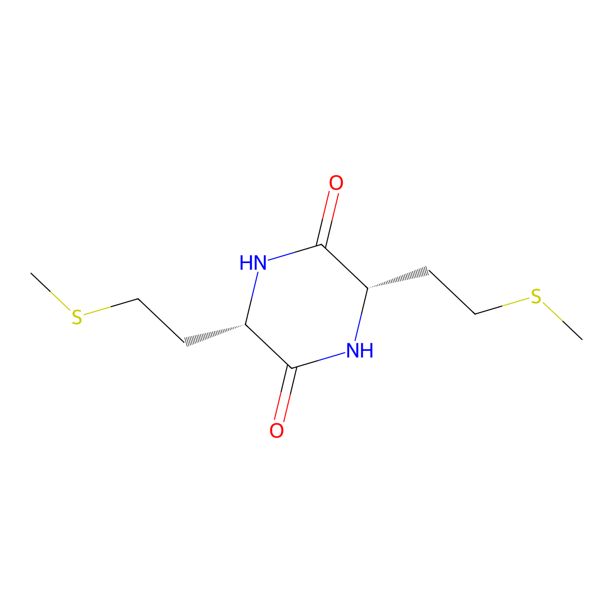 (3S,6S)-3,6-bis(2-methylsulfanylethyl)piperazine-2,5-dione molecular structure, CAS 73037-51-1