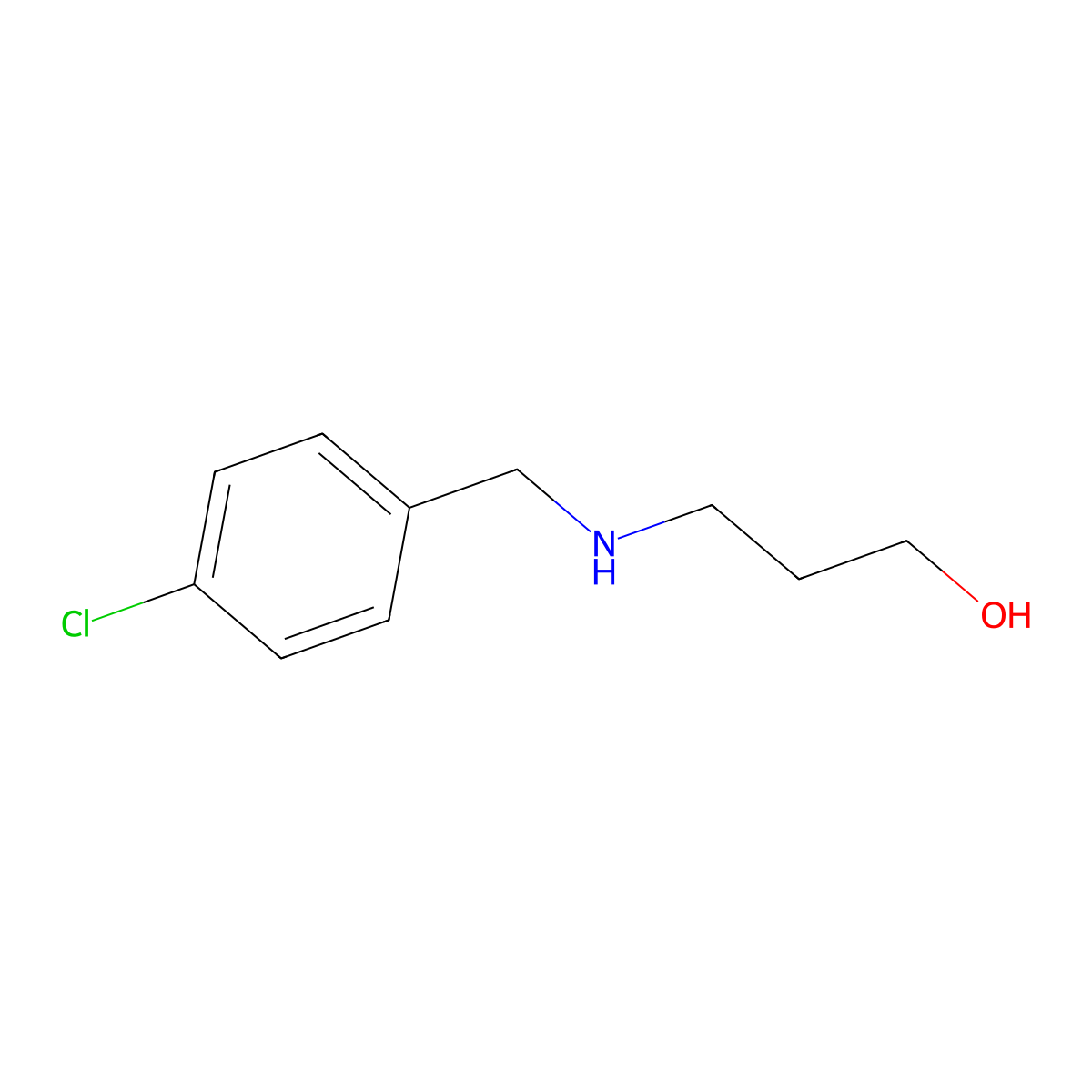 3-{[(4-Chlorophenyl)methyl]amino}propan-1-ol molecular structure, CAS 73037-90-8