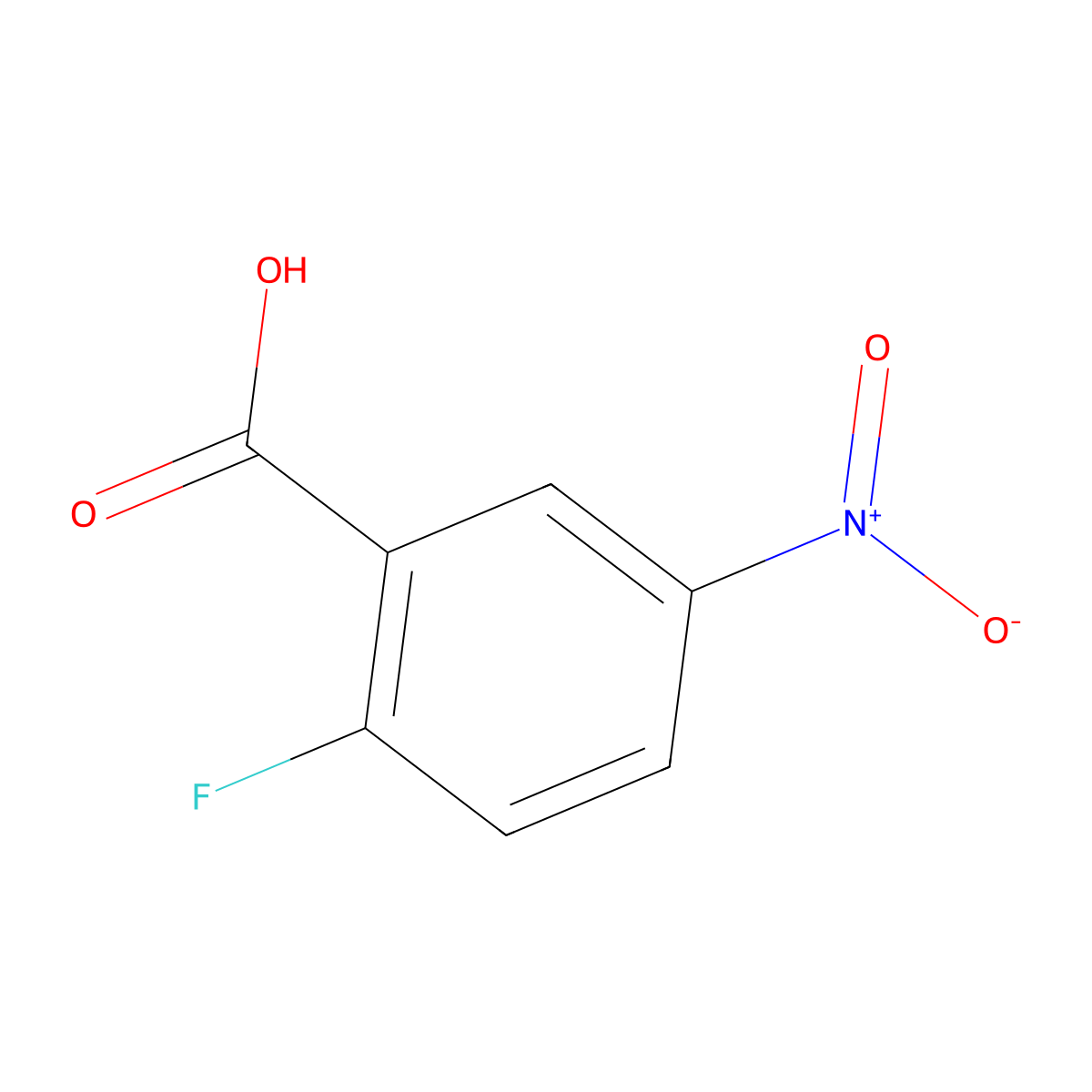 2-Fluoro-5-nitrobenzoic acid molecular structure, CAS 7304-32-7