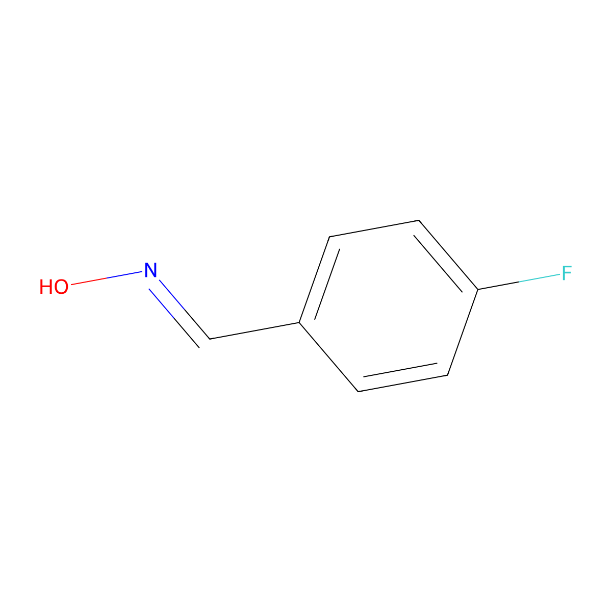 4-Fluorobenzaldehyde oxime molecular structure, CAS 7304-35-0