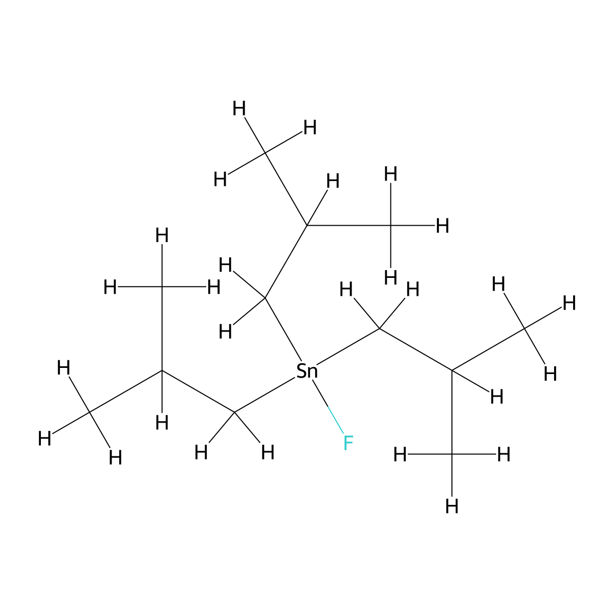 Stannane, fluorotris(2-methylpropyl)- molecular structure, CAS 7304-48-5