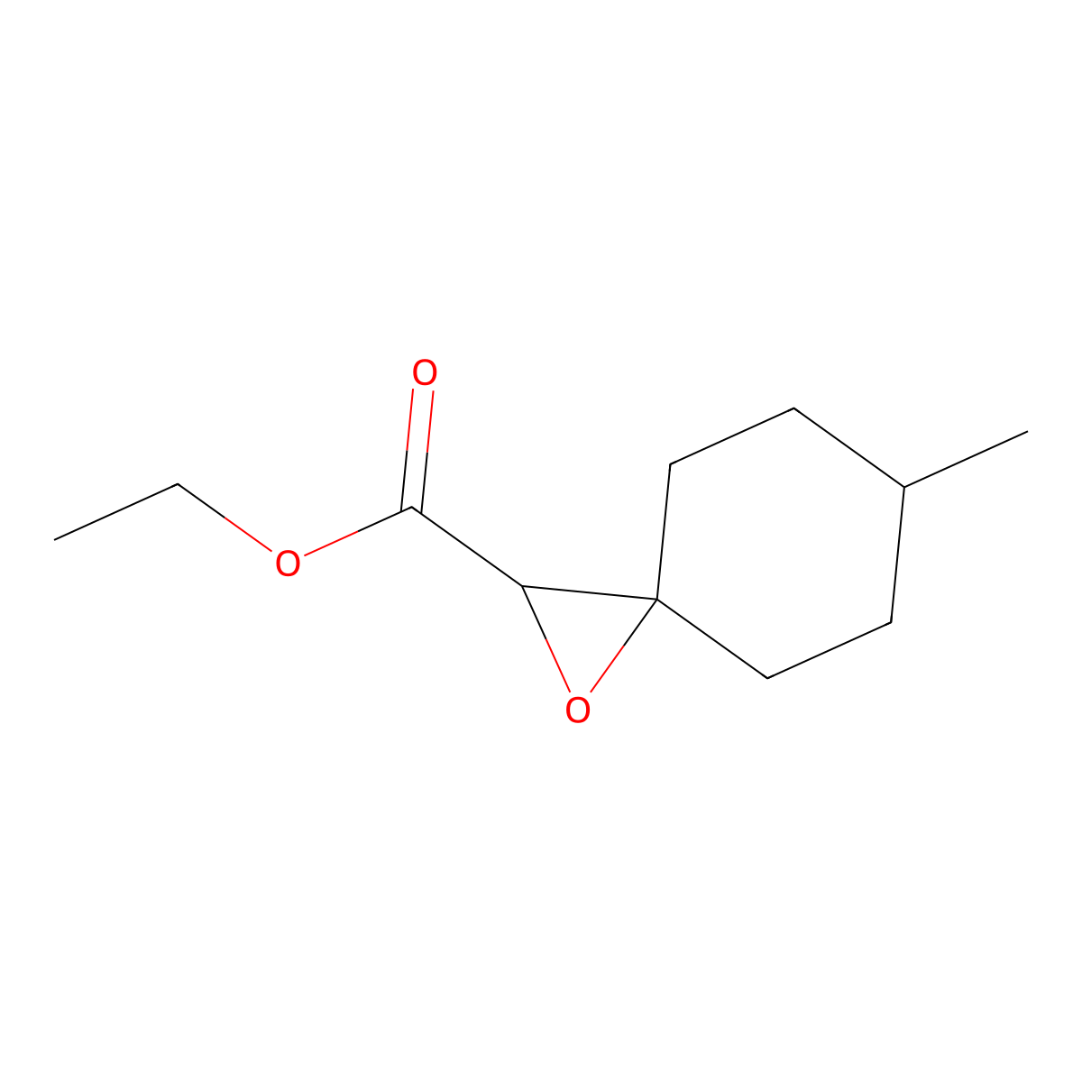 Ethyl 6-methyl-1-oxaspiro(2.5)octane-2-carboxylate molecular structure, CAS 73040-03-6