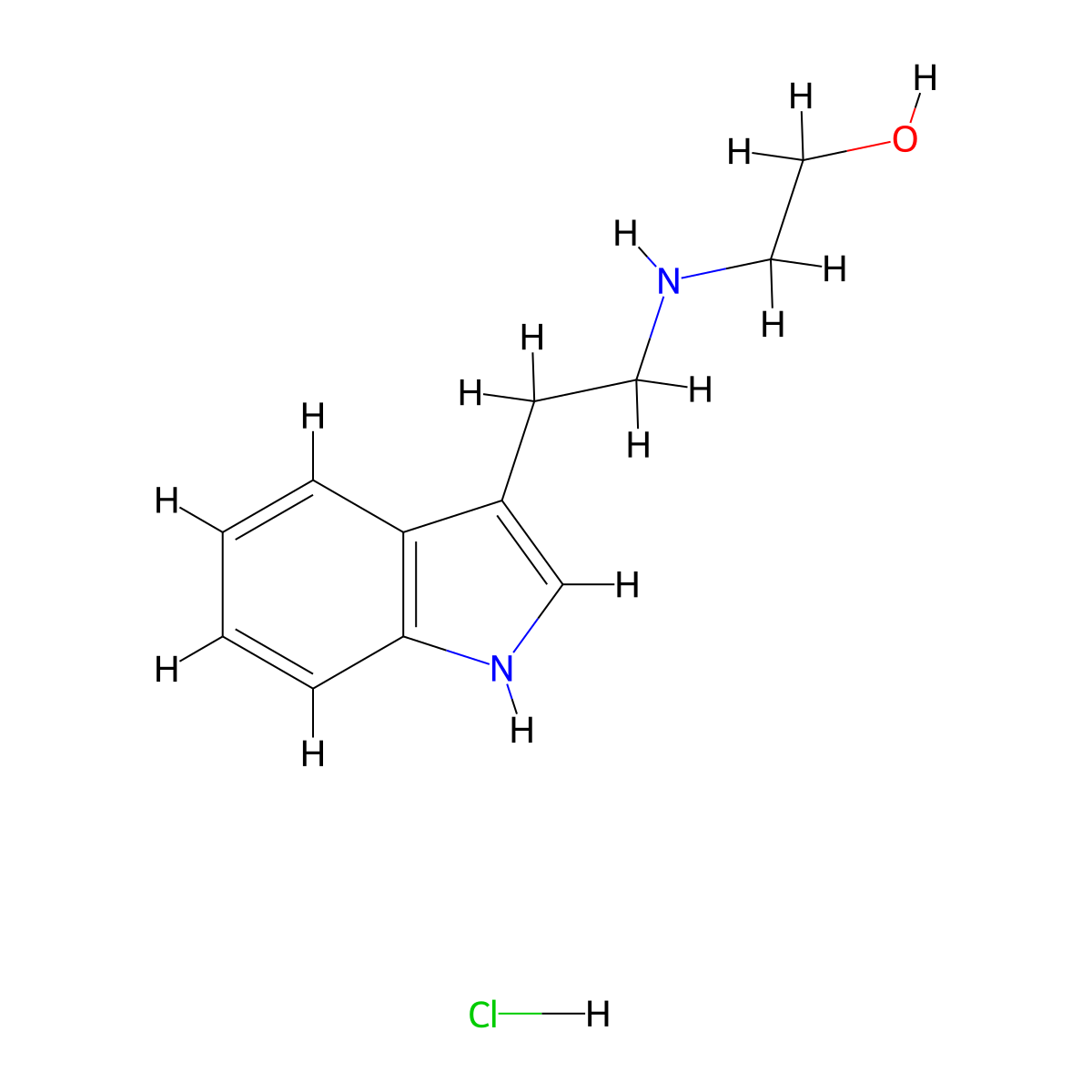 2-((2-(1H-Indol-3-yl)ethyl)amino)ethan-1-ol hydrochloride molecular structure, CAS 73040-09-2