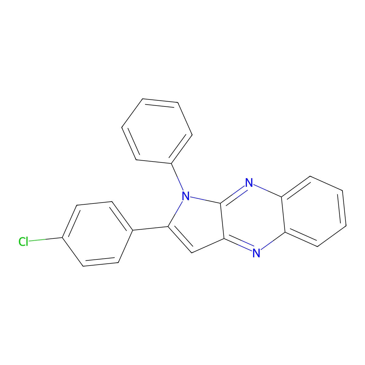 1H-Pyrrolo(2,3-b)quinoxaline, 2-(4-chlorophenyl)-1-phenyl- molecular structure, CAS 73040-43-4