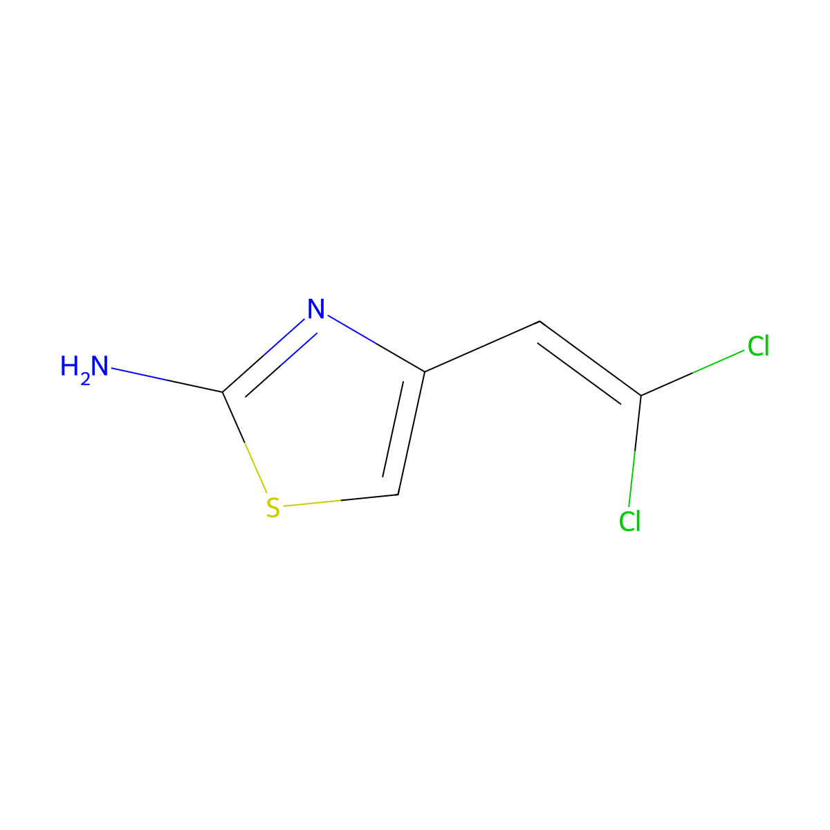 4-(2,2-Dichloroethenyl)-1,3-thiazol-2-amine molecular structure, CAS 73040-47-8