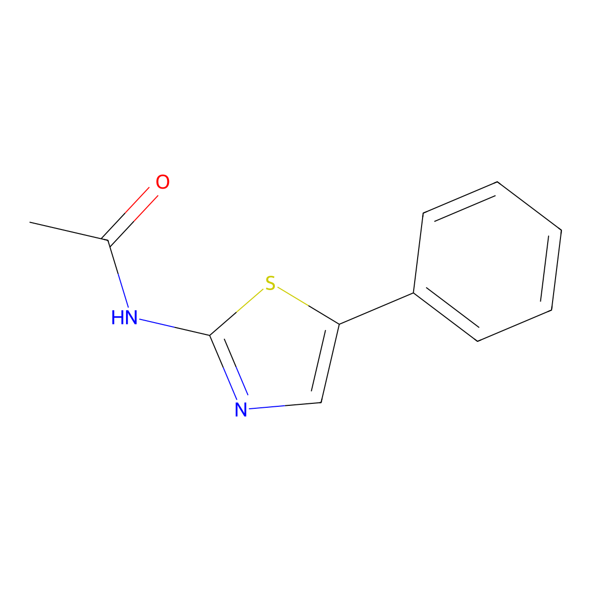 N-(5-phenylthiazol-2-yl)acetamide molecular structure, CAS 73040-52-5
