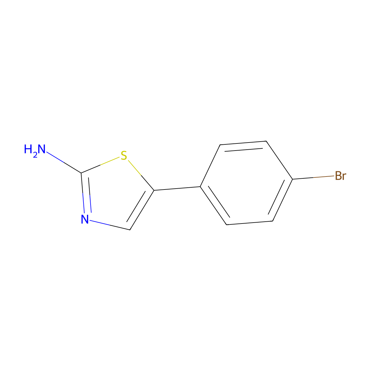 5-(4-Bromophenyl)thiazol-2-amine molecular structure, CAS 73040-60-5