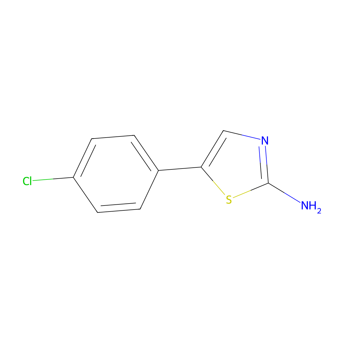 5-(4-Chlorophenyl)thiazol-2-amine molecular structure, CAS 73040-66-1