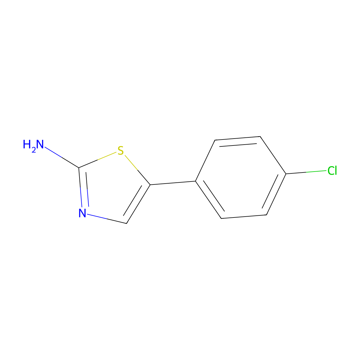 5-(4-Chlorophenyl)thiazol-2-amine molecular structure, CAS 73040-66-1