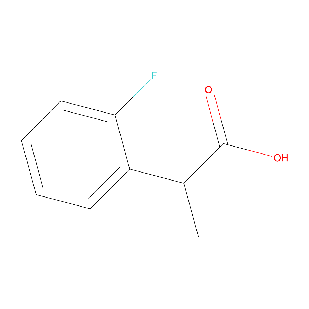 2-(2-Fluorophenyl)propanoic acid molecular structure, CAS 73041-90-4