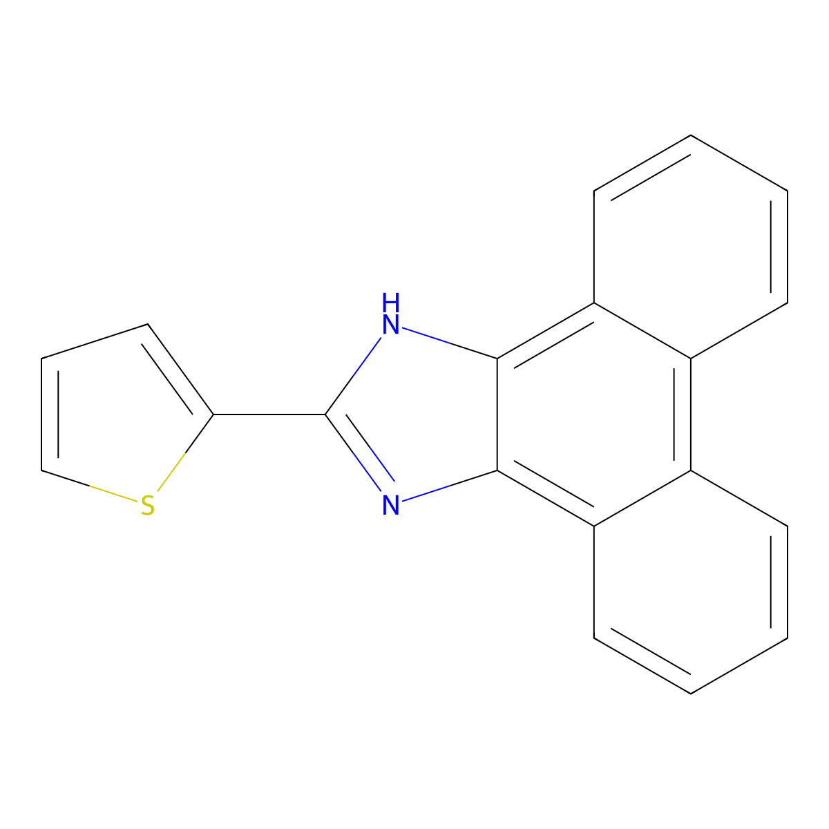 2-(2-thienyl)-1H-phenanthro[9,10-d]imidazole molecular structure, CAS 73042-94-1