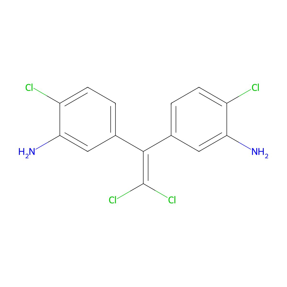 {5-[1-(3-Amino-4-chlorophenyl)-2,2-dichlorovinyl]-2-chlorophenyl}amine molecular structure, CAS 73046-20-5