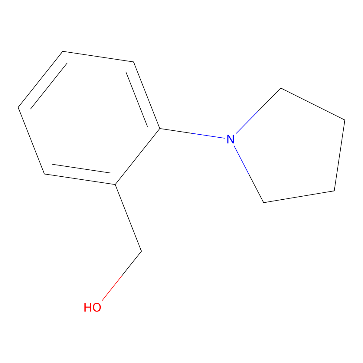 (2-(Pyrrolidin-1-yl)phenyl)methanol molecular structure, CAS 73051-88-4