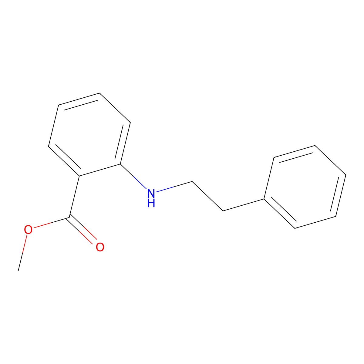 Methyl 2-[(2-phenylethyl)amino]benzoate molecular structure, CAS 73053-47-1