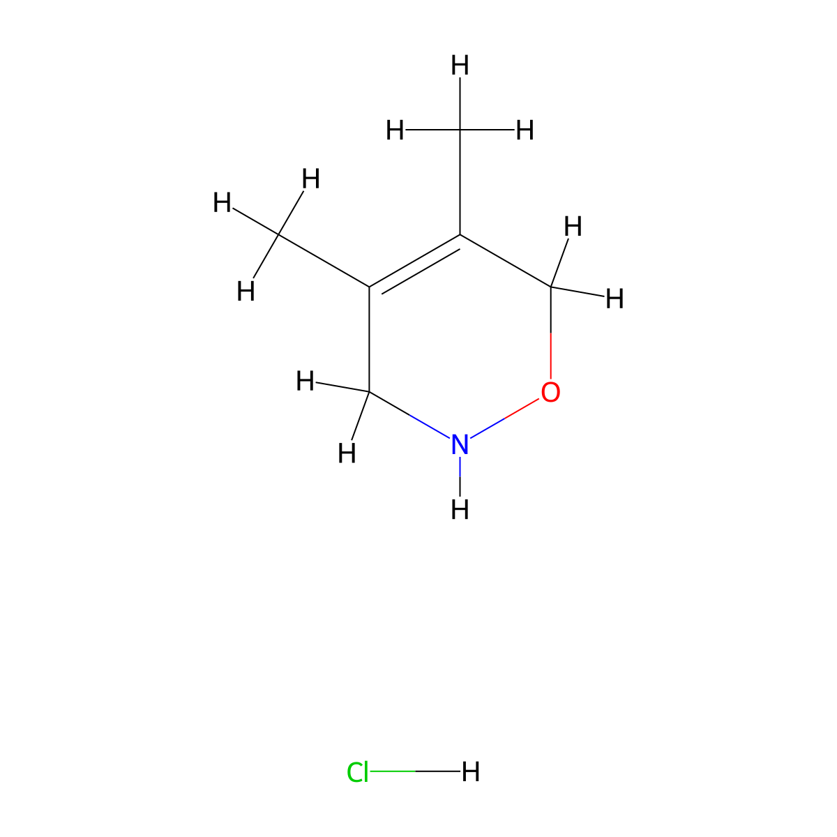 4,5-Dimethyl-3,6-dihydro-2H-1,2-oxazine hydrochloride molecular structure, CAS 73057-15-5