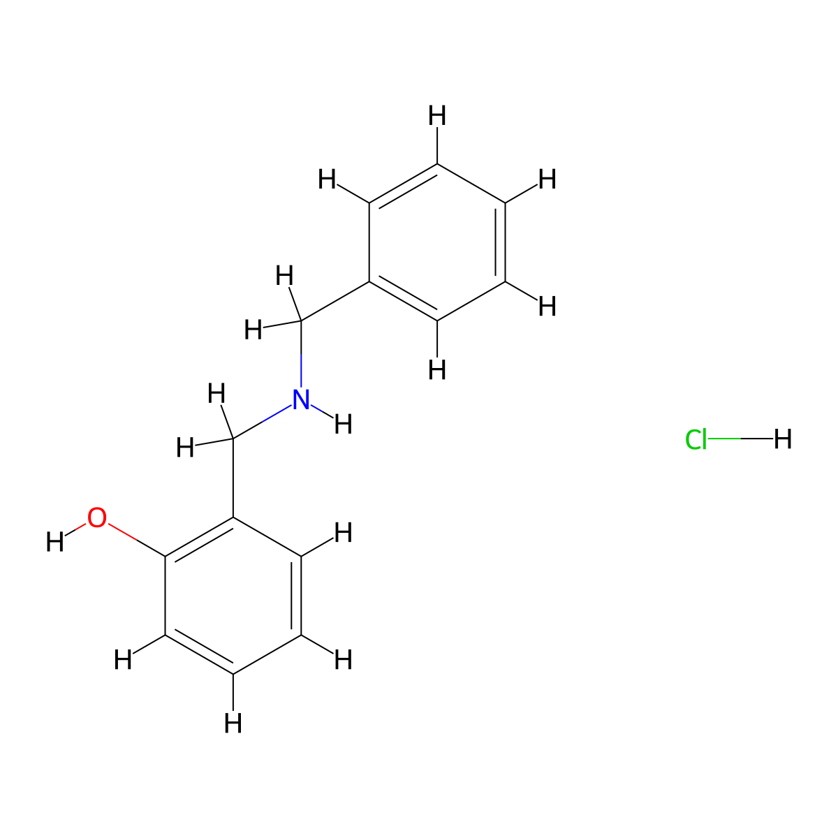 2-[(Benzylamino)methyl]phenol hydrochloride molecular structure, CAS 73057-58-6