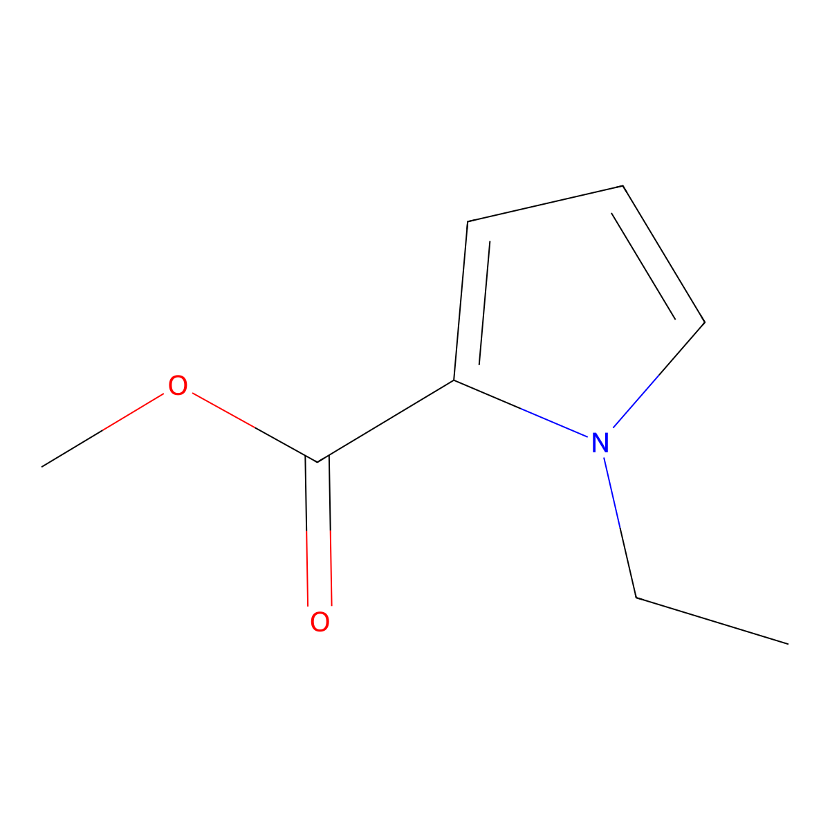 Methyl 1-ethylpyrrole-2-carboxylate molecular structure, CAS 73058-14-7