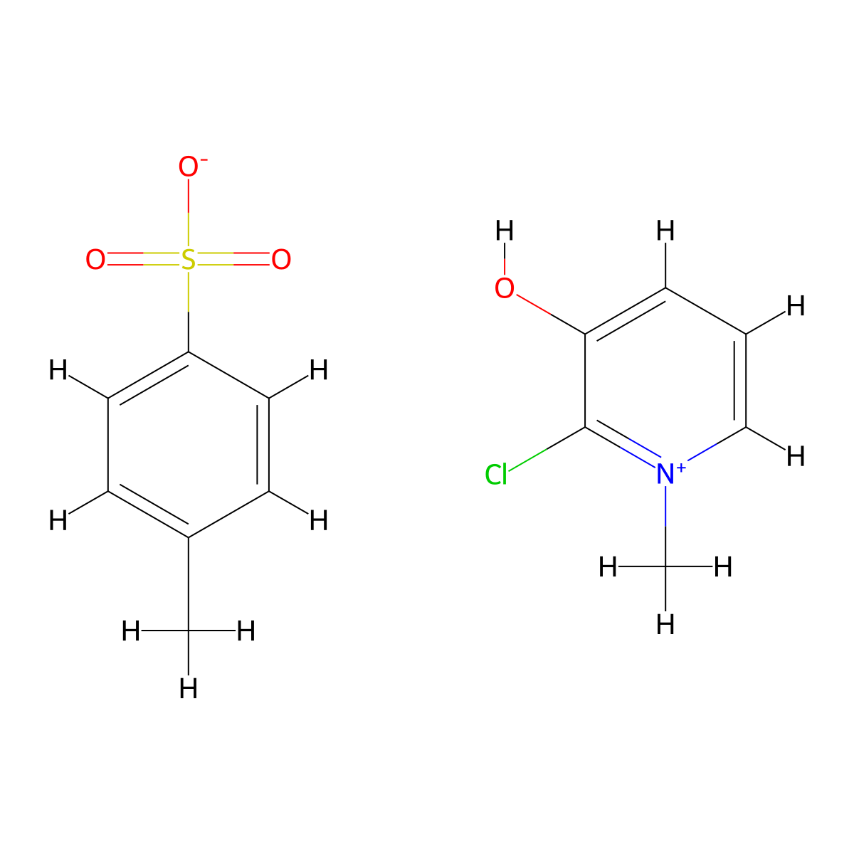 2-Chloro-3-hydroxy-1-methylpyridin-1-ium 4-methylbenzene-1-sulfonate molecular structure, CAS 73059-19-5
