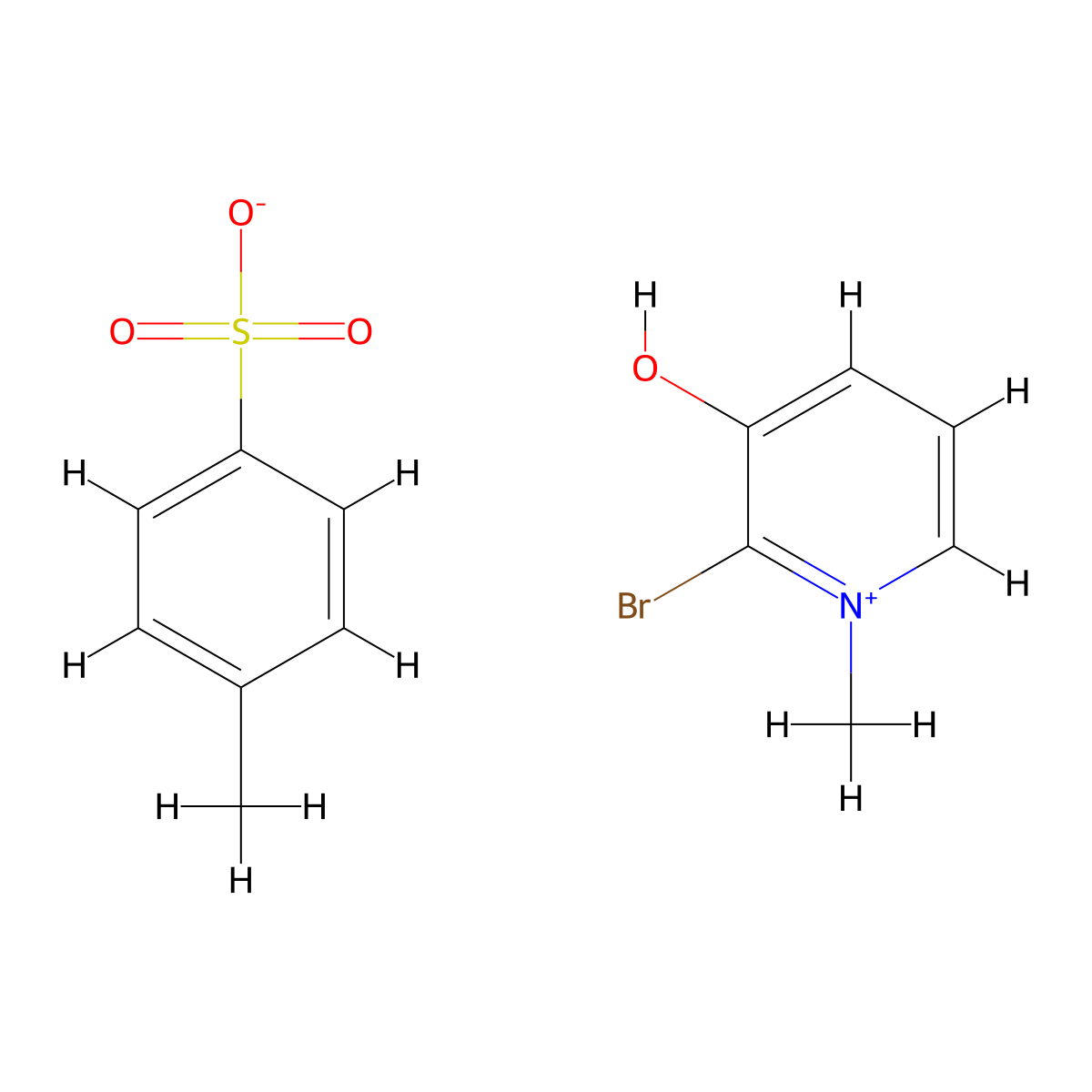2-Bromo-3-hydroxy-1-methylpyridin-1-ium 4-methylbenzene-1-sulfonate molecular structure, CAS 73059-26-4