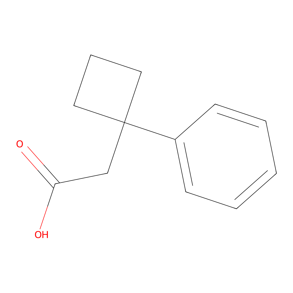 2-(1-Phenylcyclobutyl)acetic acid molecular structure, CAS 7306-17-4