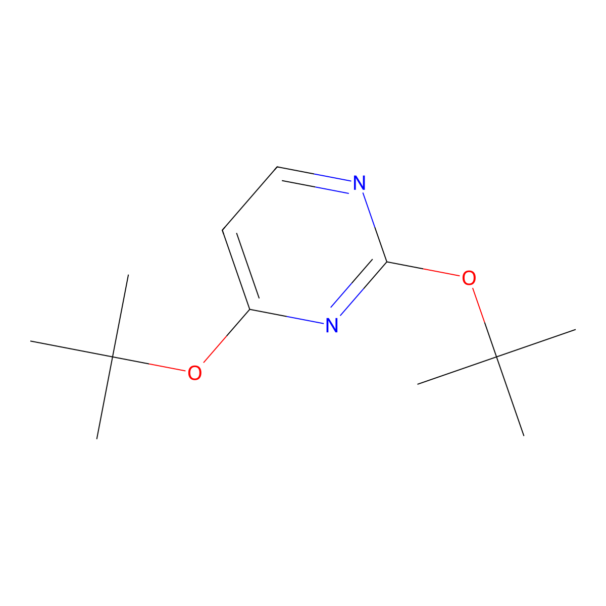 Pyrimidine, 2,4-bis(1,1-dimethylethoxy)- molecular structure, CAS 7306-78-7