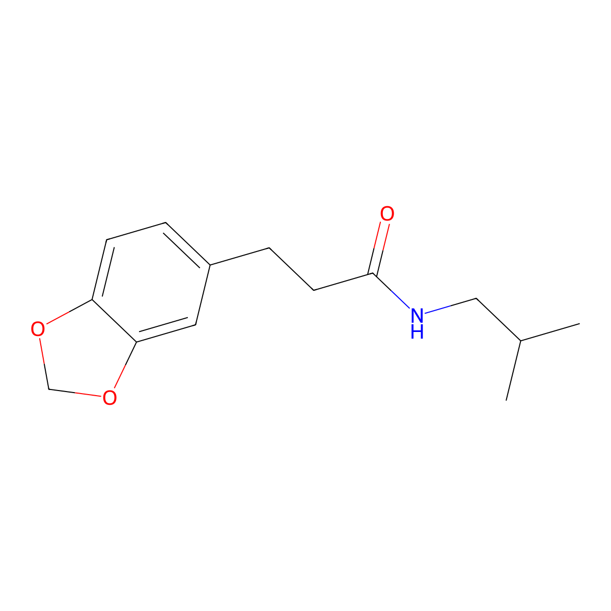 3-(1,3-benzodioxol-5-yl)-N-(2-methylpropyl)propanamide molecular structure, CAS 73073-99-1