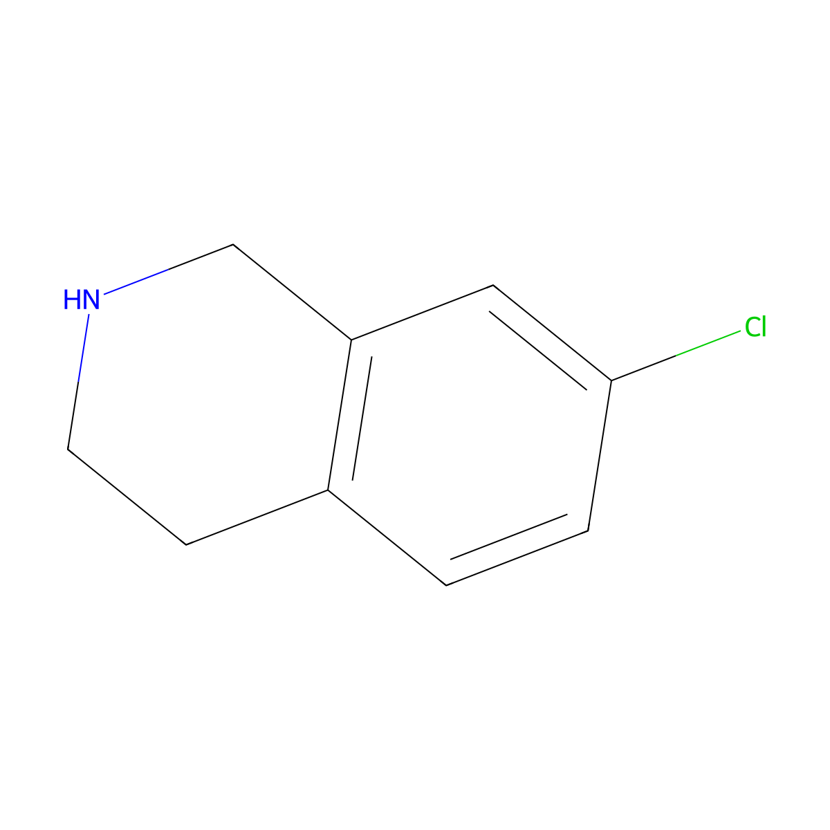 7-Chloro-1,2,3,4-tetrahydroisoquinoline molecular structure, CAS 73075-45-3