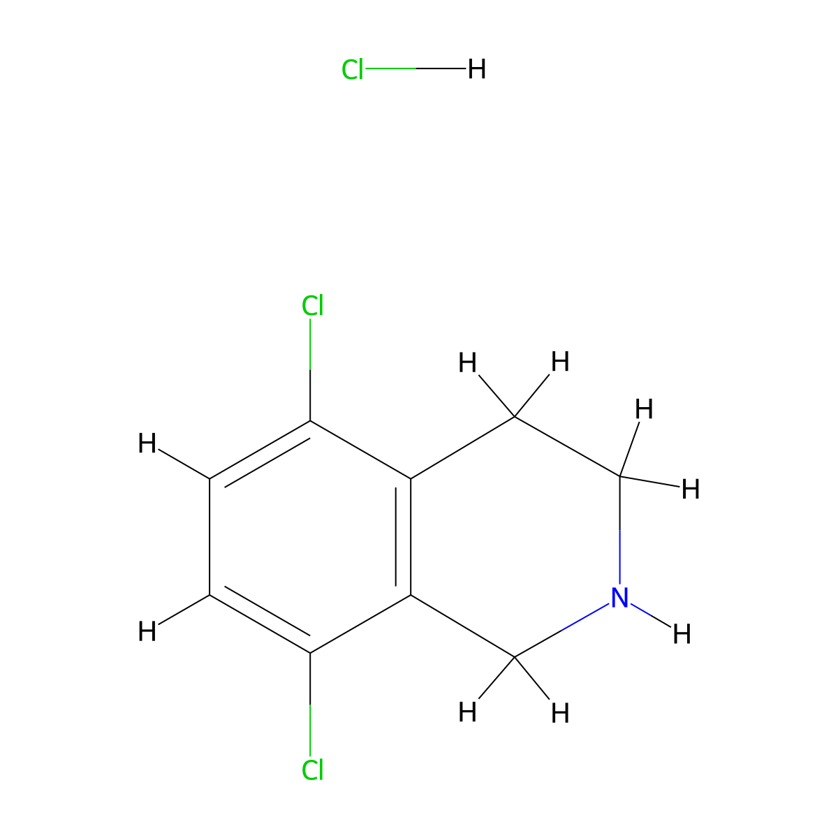 5,8-Dichloro-1,2,3,4-tetrahydroisoquinoline hydrochloride molecular structure, CAS 73075-48-6