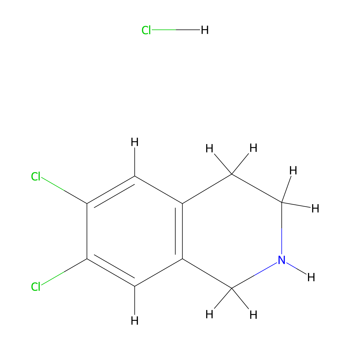 6,7-Dichloro-1,2,3,4-tetrahydroisoquinoline hydrochloride molecular structure, CAS 73075-49-7