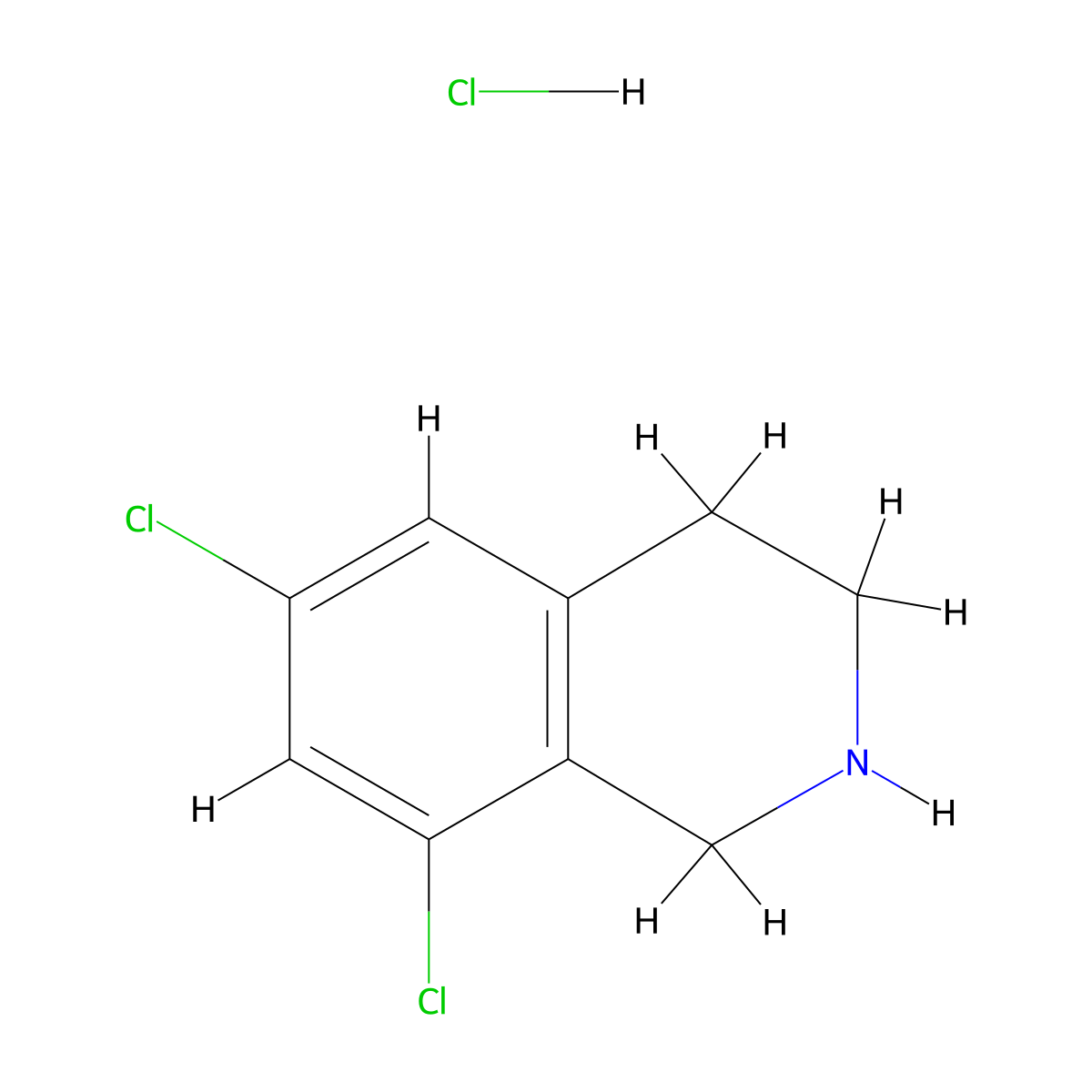 6,8-Dichloro-1,2,3,4-tetrahydroisoquinoline hydrochloride molecular structure, CAS 73075-50-0