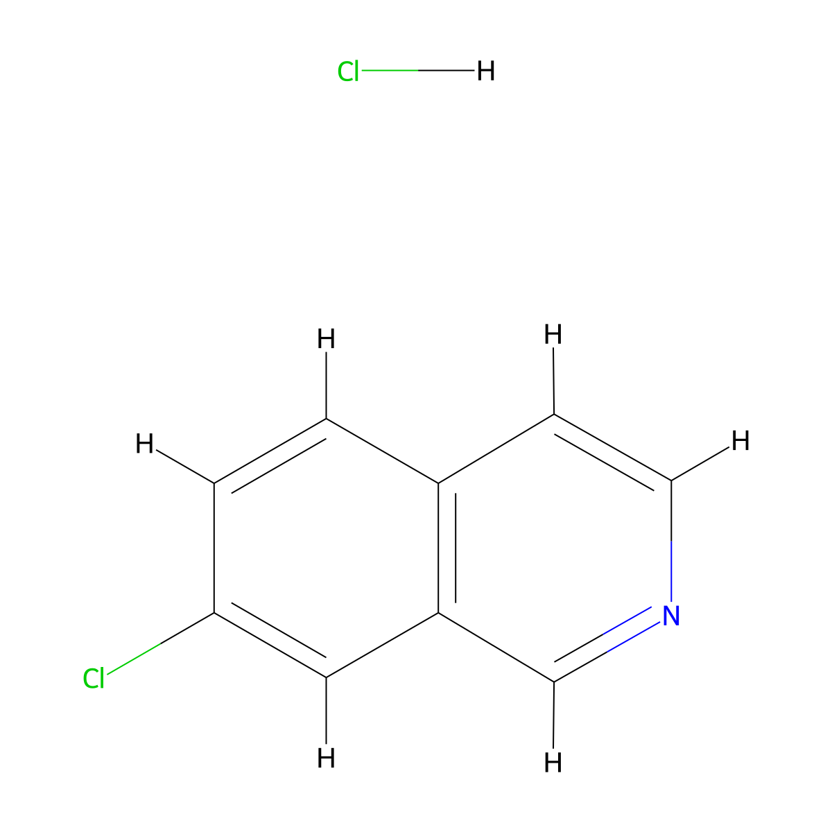 7-Chloroisoquinoline hydrochloride molecular structure, CAS 73075-57-7