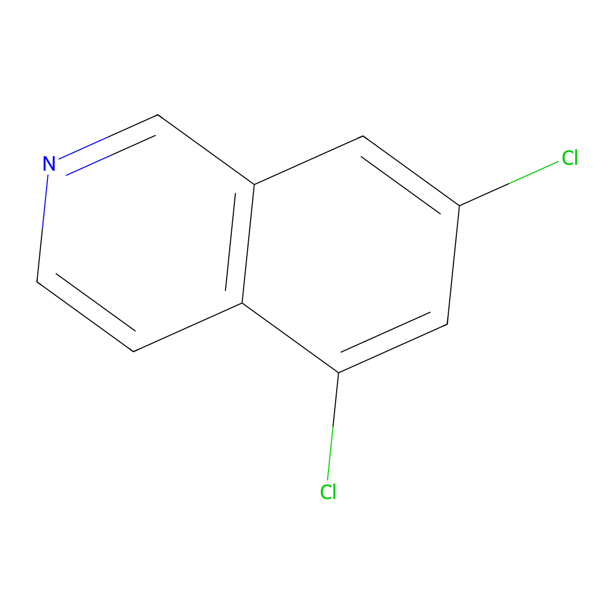 5,7-Dichloroisoquinoline molecular structure, CAS 73075-58-8