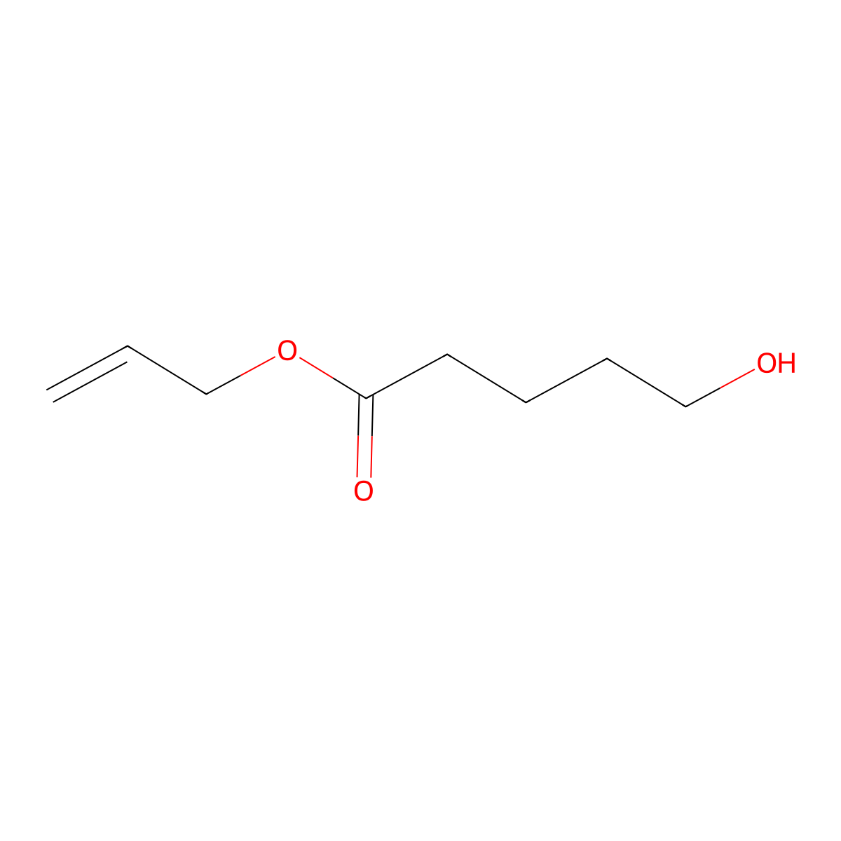 Allyl 5-hydroxypentanoate molecular structure, CAS 73077-93-7