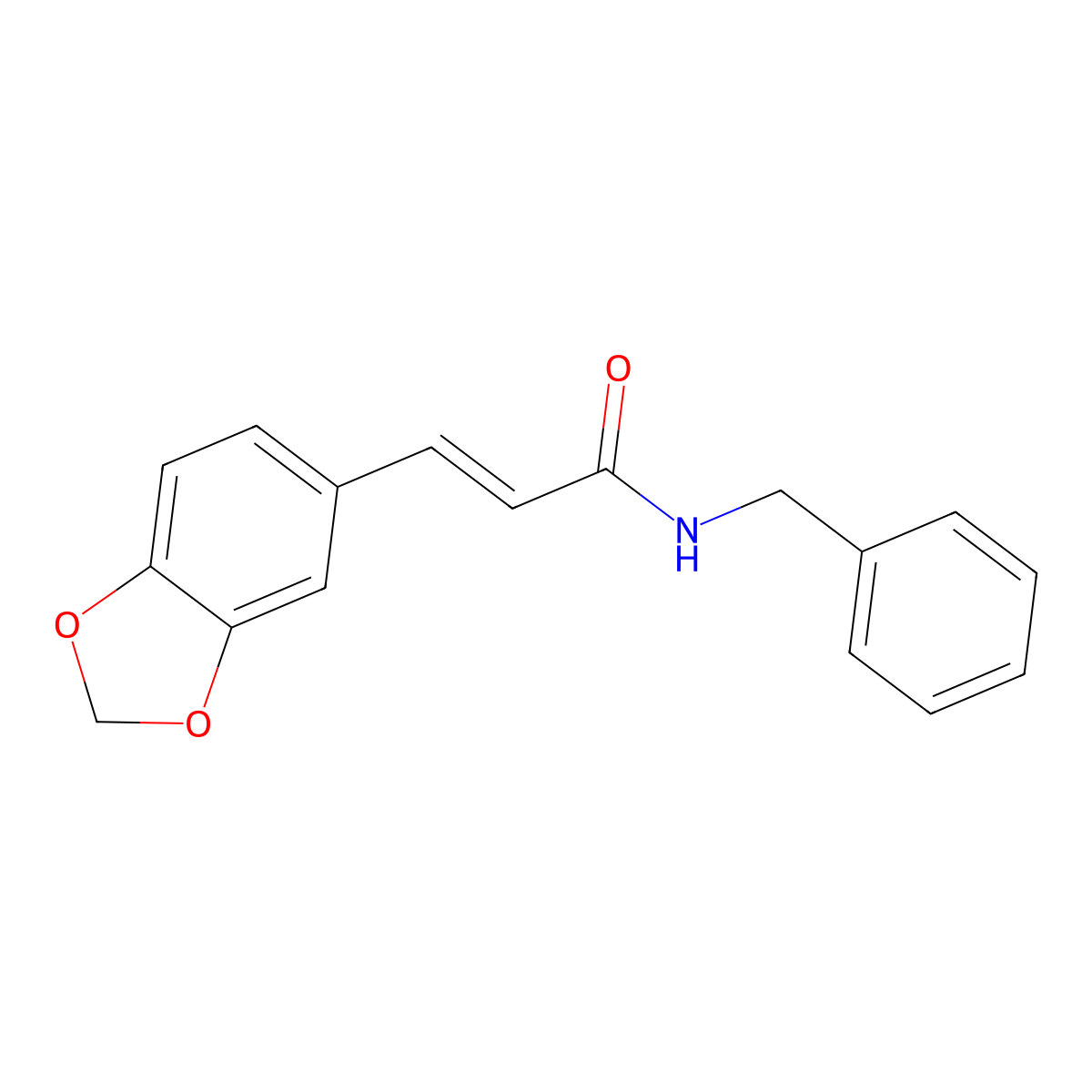 2-Propenamide, 3-(1,3-benzodioxol-5-yl)-N-(phenylmethyl)- molecular structure, CAS 73080-05-4