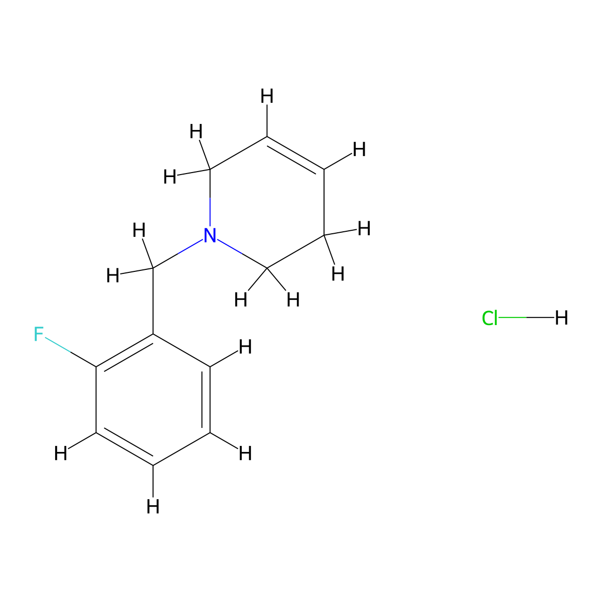 1-(2-Fluorobenzyl)-1,2,3,6-tetrahydropyridine hydrochloride molecular structure, CAS 73081-25-1