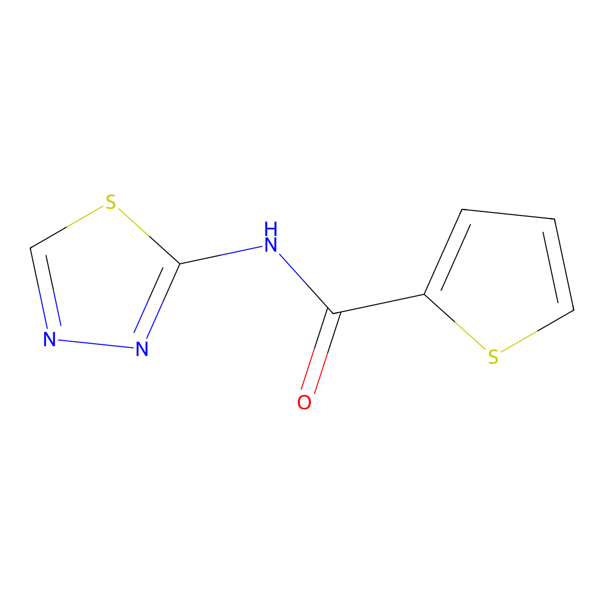 N-(1,3,4-thiadiazol-2-yl)thiophene-2-carboxamide molecular structure, CAS 73084-05-6