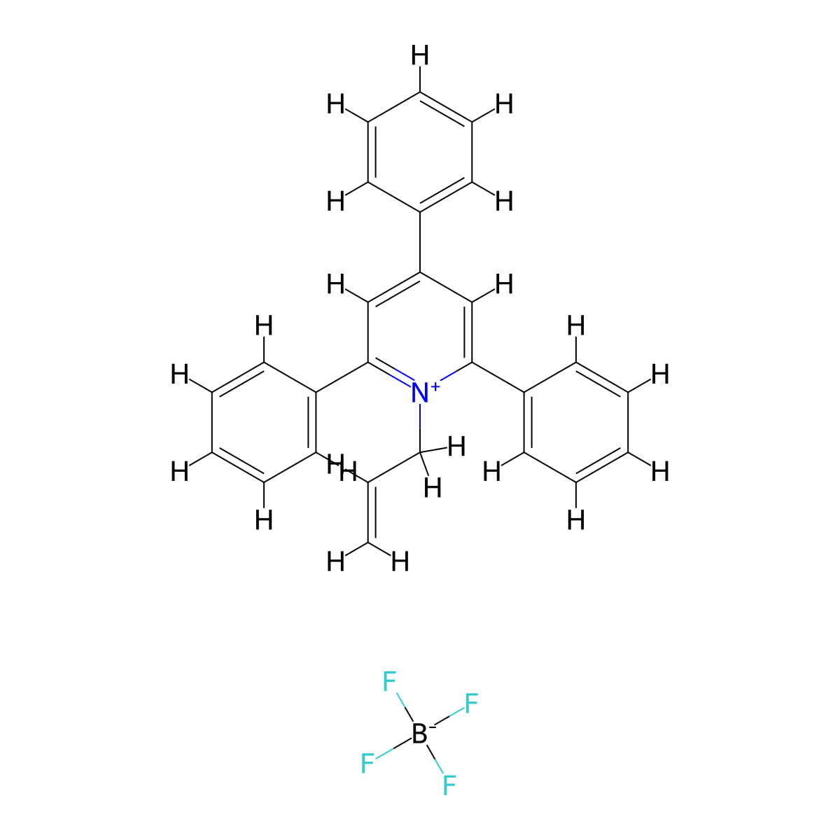 N-Propyl-2-ene-2,4,6-triphenylpyridinium tetrafluoroborate molecular structure, CAS 73086-81-4