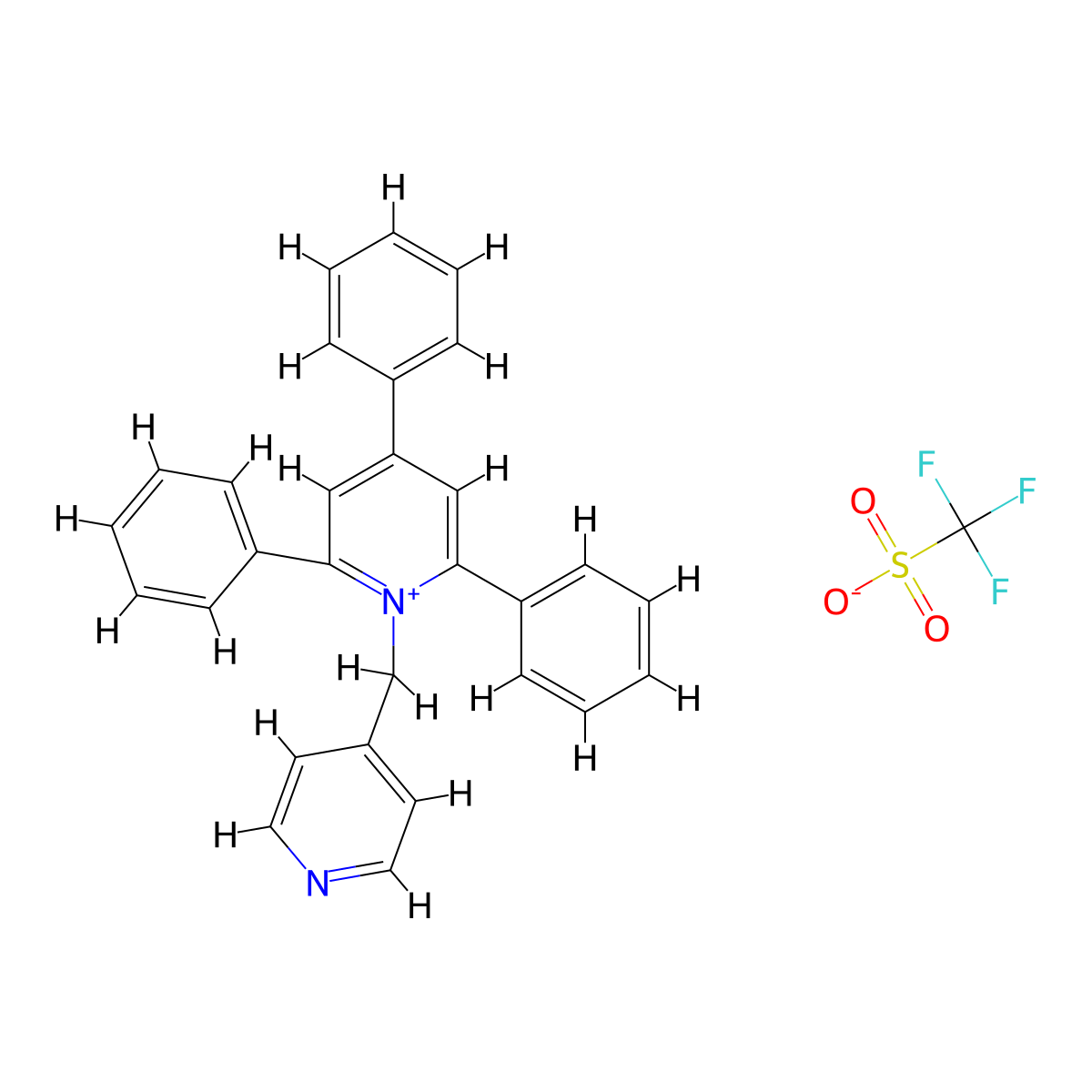 2,4,6-Triphenyl-1-(pyridin-4-ylmethyl)pyridin-1-ium trifluoromethanesulfonate molecular structure, CAS 73086-82-5