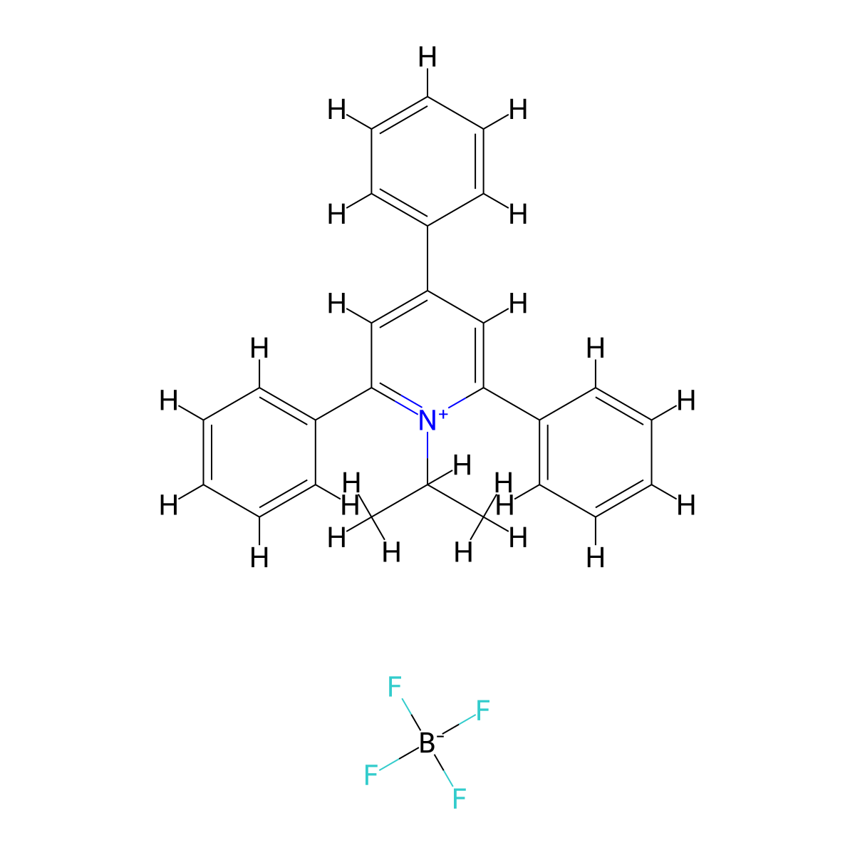 2,4,6-Triphenyl-1-(propan-2-yl)pyridin-1-ium molecular structure, CAS 73086-84-7