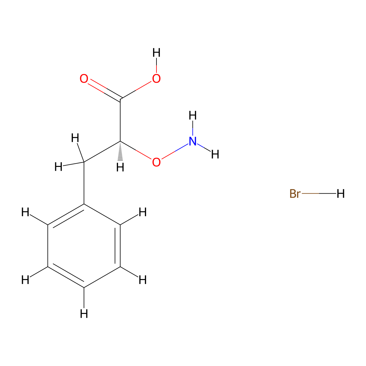 (2S)-2-(Aminooxy)-3-phenylpropanoic acid hydrobromide molecular structure, CAS 73086-97-2