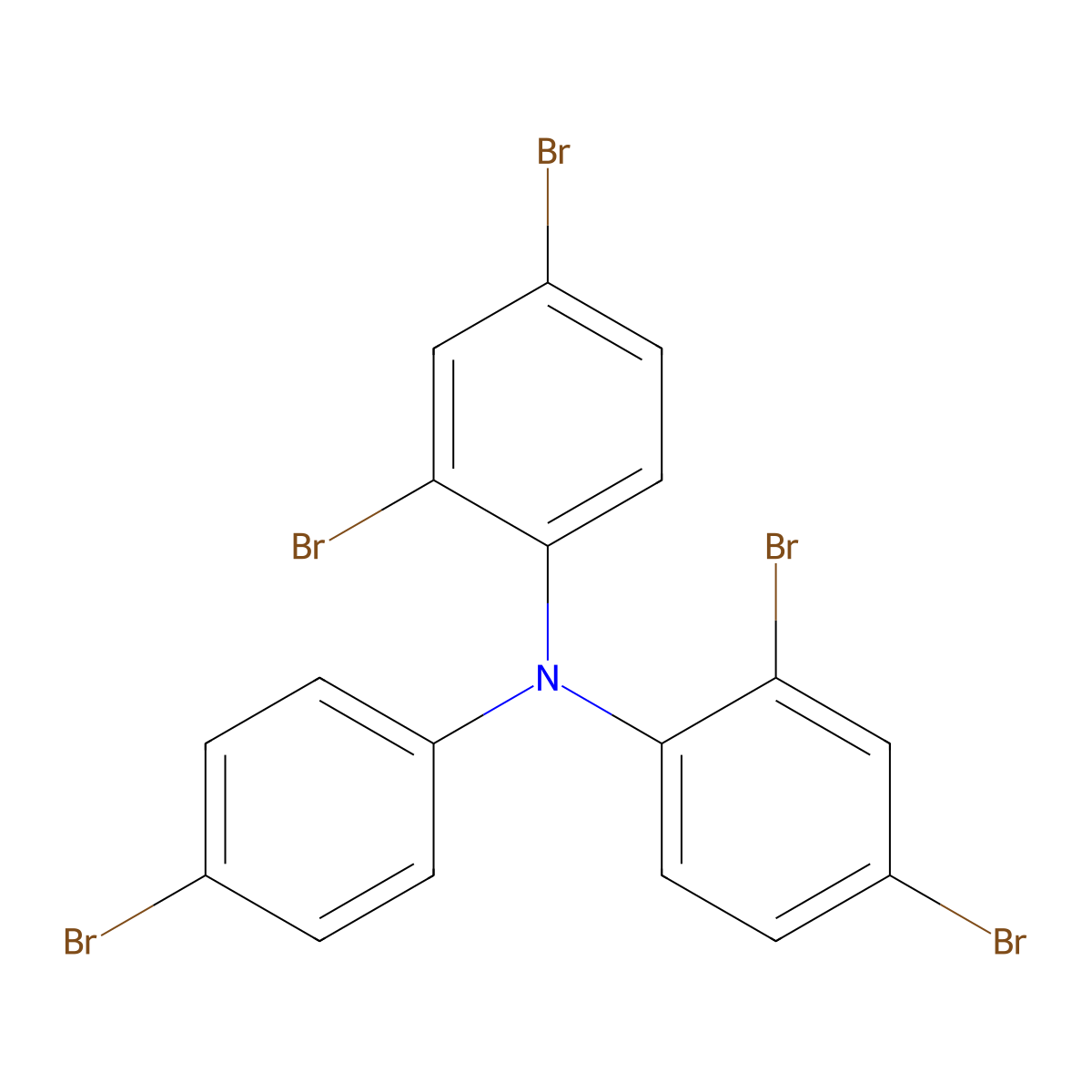 2,4-Dibromo-N-(4-bromophenyl)-N-(2,4-dibromophenyl)aniline molecular structure, CAS 73087-81-7
