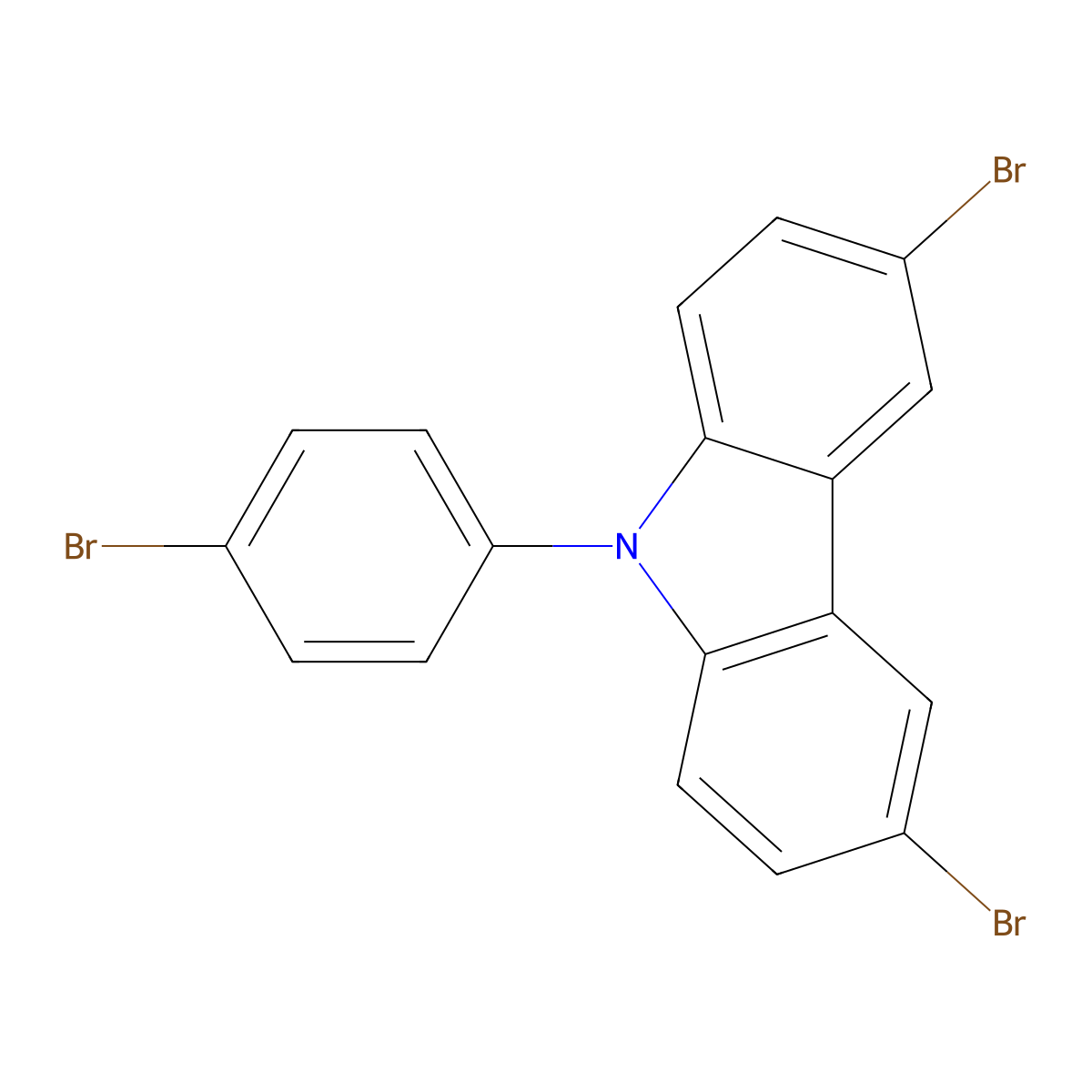 3,6-Dibromo-9-(4-bromophenyl)carbazole molecular structure, CAS 73087-83-9