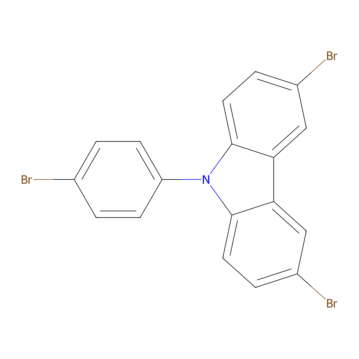 3,6-Dibromo-9-(4-bromophenyl)carbazole molecular structure, CAS 73087-83-9