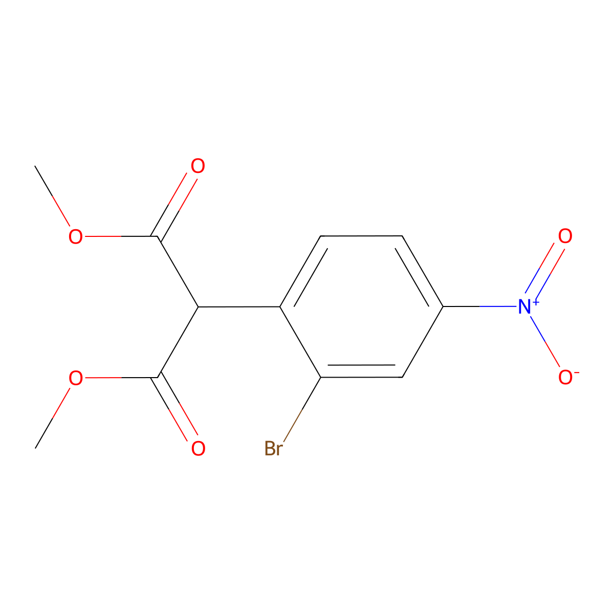 1,3-Dimethyl 2-(2-bromo-4-nitrophenyl)propanedioate molecular structure, CAS 73088-09-2
