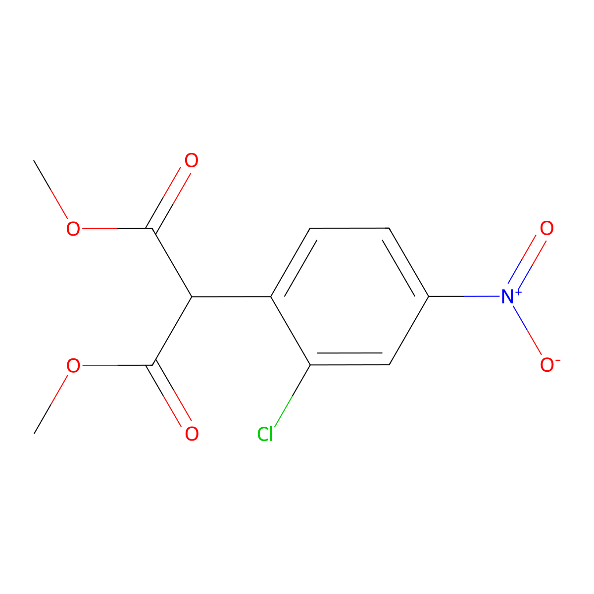 Dimethyl 2-(2-chloro-4-nitrophenyl)malonate molecular structure, CAS 73088-10-5